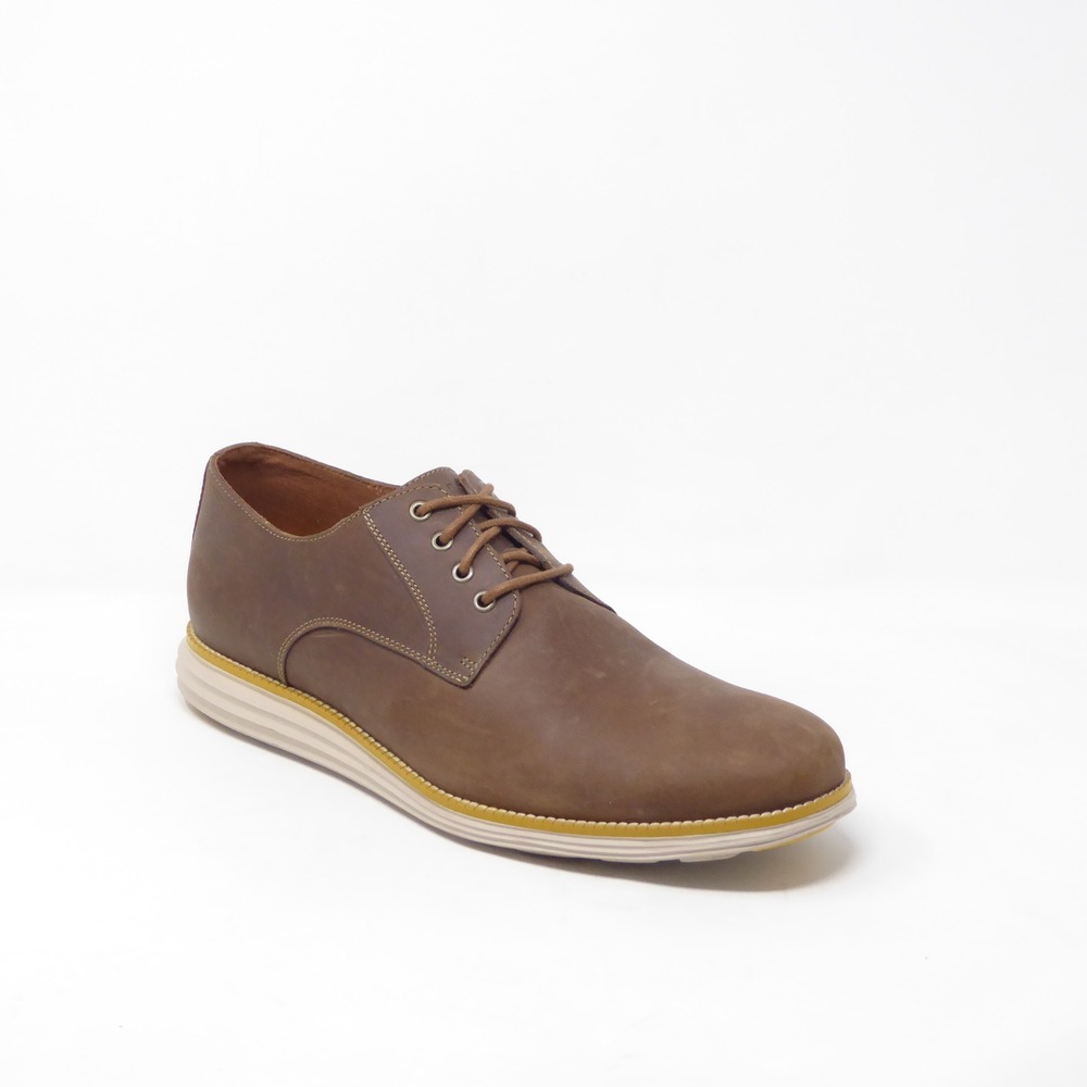 Cole Haan Mens ØriginalGrand Plain Toe Derby Shoes Brown Leather C30305 Size 13